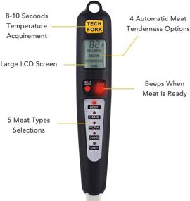 img 2 attached to 🌡️ BG 80-09 Digital Meat Instant Read Thermometer with LED Screen and Ready Alarm, Kitchen Probe with Long Fork for Grilling, Barbecue and Cooking, White