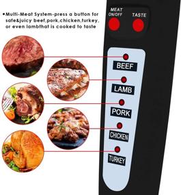 img 1 attached to 🌡️ BG 80-09 Digital Meat Instant Read Thermometer with LED Screen and Ready Alarm, Kitchen Probe with Long Fork for Grilling, Barbecue and Cooking, White