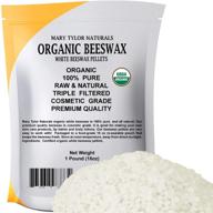 🐝 1 lb certified organic white beeswax pellets: premium cosmetic grade pastilles for diy lip balm recipes, body creams, lotions & deodorants - mary tylor naturals logo