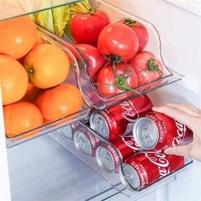 img 3 attached to 🧊 Puricon 2-Pack Refrigerator Organizer Bins - Soda Can Dispenser & Food Container Rack for Fridge, Pantry, Kitchen Countertops, Cabinets - Clear Plastic Pantry Storage Holder for Beverage Cans & Canned Foods