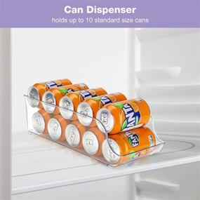 img 1 attached to 🧊 Puricon 2-Pack Refrigerator Organizer Bins - Soda Can Dispenser & Food Container Rack for Fridge, Pantry, Kitchen Countertops, Cabinets - Clear Plastic Pantry Storage Holder for Beverage Cans & Canned Foods