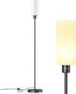 💡 veyfiy modern floor lamp for bedroom and living room with glass lampshade - industrial style 68-inch tall standing light, e26 socket, ideal for work and reading - black (bulb not included) логотип