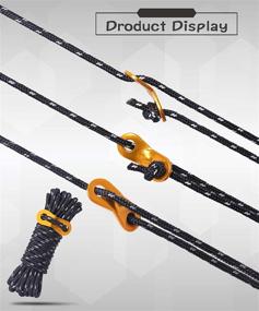 img 1 attached to 🏕️ Versatile 6 Pack 4mm Outdoor Guy Lines: Lightweight Camping Rope with Aluminum Guylines Adjuster Tensioner Pouch for Tent Tarp, Canopy Shelter, Camping, Hiking, Backpacking