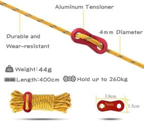 img 3 attached to 🏕️ Versatile 6 Pack 4mm Outdoor Guy Lines: Lightweight Camping Rope with Aluminum Guylines Adjuster Tensioner Pouch for Tent Tarp, Canopy Shelter, Camping, Hiking, Backpacking