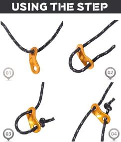 img 2 attached to 🏕️ Versatile 6 Pack 4mm Outdoor Guy Lines: Lightweight Camping Rope with Aluminum Guylines Adjuster Tensioner Pouch for Tent Tarp, Canopy Shelter, Camping, Hiking, Backpacking