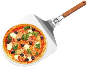 img 4 attached to 🍕 T-ENGINE 12 inch Metal Steel Pizza Peel with Foldable Handle - High-Quality 12 inch x 14 inch Pizza Serving Tool