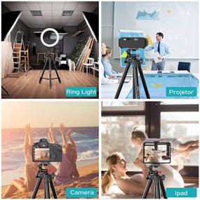 img 1 attached to 📷 KINGJOY 53-inch Aluminum Phone Tripod for Travel/Camera, Maximum Load 6.6lbs, Remote Shutter, Carrying Bag, Compatible with Smartphone, Tablet, and Camera