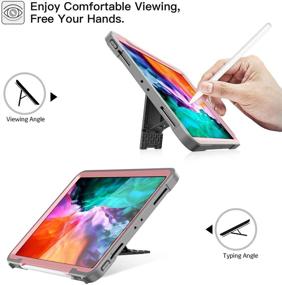 img 1 attached to 🌹 Чехол ZtotopCase для iPad Pro 12.9 4-го поколения 2020 года: Ударопрочный чехол с защитным экраном и подставкой - Роза