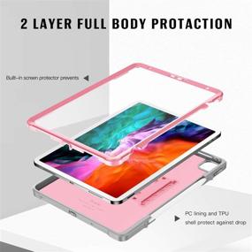 img 2 attached to 🌹 Чехол ZtotopCase для iPad Pro 12.9 4-го поколения 2020 года: Ударопрочный чехол с защитным экраном и подставкой - Роза