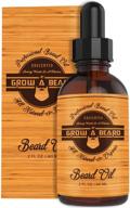 🧔 unscented beard oil for men - upgraded 2oz natural moisturizer & softener, jojoba & argan oils, non-greasy - promotes beard growth, styling, ideal gift for father, husband, son - black mustache logo