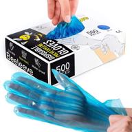 🧤 beeleeve [500-box] disposable plastic poly gloves - food safe handling, kitchen, cooking, waterproof - bulk size and color options logo