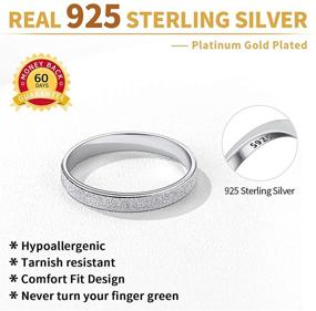 img 1 attached to ChicSilver 2/3 mm 925 Sterling Silver Eternity Wedding Band for Men and Women - Classic and Comfortable Fit, High Polished/Multi-Faceted/Sandblast Finish, Size 4-12 (with Gift Box)
