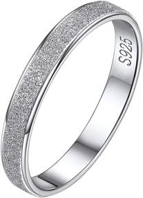 img 4 attached to ChicSilver 2/3 mm 925 Sterling Silver Eternity Wedding Band for Men and Women - Classic and Comfortable Fit, High Polished/Multi-Faceted/Sandblast Finish, Size 4-12 (with Gift Box)