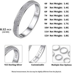 img 2 attached to ChicSilver 2/3 mm 925 Sterling Silver Eternity Wedding Band for Men and Women - Classic and Comfortable Fit, High Polished/Multi-Faceted/Sandblast Finish, Size 4-12 (with Gift Box)