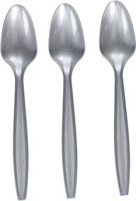 img 2 attached to 🥄 Big Party Pack of 100 Amscan Silver Plastic Spoons - Ideal for Special Occasions