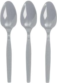 img 1 attached to 🥄 Big Party Pack of 100 Amscan Silver Plastic Spoons - Ideal for Special Occasions