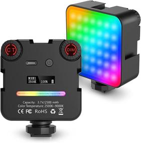 img 4 attached to Weilisi Камера Light с режимом дыхания света, RGB Видео-светильник 2500mAh + Крепление для экшн-камеры, Камера Light с креплением на горячий башмак, Плавная регулировка яркости, Мощный магнит + OLED дисплей