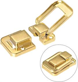 img 1 attached to UXCell 48mm Retro Decorative Golden Toggle Catch Lock with Screws for Suitcase Chest Trunk Latch Clasp - Pack of 2