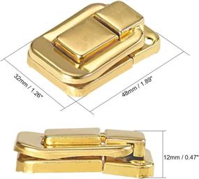 img 3 attached to UXCell 48mm Retro Decorative Golden Toggle Catch Lock with Screws for Suitcase Chest Trunk Latch Clasp - Pack of 2