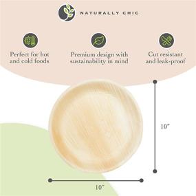 img 3 attached to 🌿 Naturally Chic Compostable Biodegradable Disposable Plates - 10 Inch Round Palm Leaf Dinnerware Set - Eco Friendly, Bamboo-Like Party and Event Plates (25 Pack)