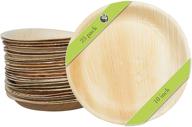 🌿 naturally chic compostable biodegradable disposable plates - 10 inch round palm leaf dinnerware set - eco friendly, bamboo-like party and event plates (25 pack) logo