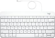 logitech ipad keyboard with lightning connector in white - wired logo