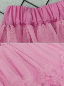 img 2 attached to 👗 Cute Knee Length Voile Skirt with Elastic Waistband for Girls, 3-12Y - Happy Cherry Tutu Skirt