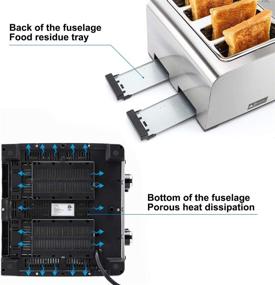 img 1 attached to 🍞 LauKingdom Stainless Steel 4 Slice Wide Slot Toaster - 6 Shade Settings, Defrost/Cancel Button, 1500W, Silver