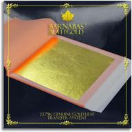 🔥 genuine 23.75k gold leaf sheets - barnabas blattgold - 3.4 inches - 10 sheets booklet - transfer patent leaf logo