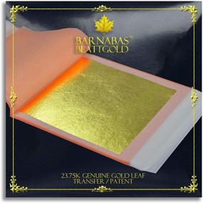 img 4 attached to 🔥 Genuine 23.75k Gold Leaf Sheets - Barnabas Blattgold - 3.4 inches - 10 Sheets Booklet - Transfer Patent Leaf