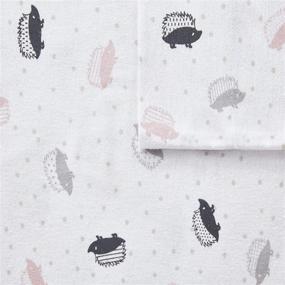 img 2 attached to 🛏️ Cozy Soft 100% Cotton Flannel Novelty Print Bed Sheet Set: Queen Size, Pink/Grey Hedgehogs | Intelligent Design ID20-1752 | Warm, Ultra Soft & Cute Bedding for Cold Weather