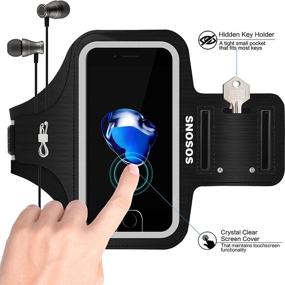 img 3 attached to 📱 SOSONS iPhone 8 Plus/iPhone 7 Plus Armband – Water Resistant Sports Gym Case with Fingerprint Touch Support, Card Pockets, and Slim-Cased Smartphone Fit