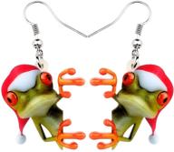 🐸 cute christmas hat frog earrings: charming dangle drops for women and girls – unique jewelry by weveni logo