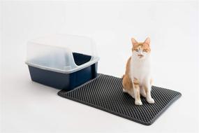 img 2 attached to 🐱 27 x 18 inch Long Cat Litter Mat - Black Hole Litter Mat