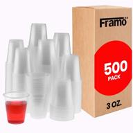 framo 3 oz clear plastic cups, small disposable bathroom mouthwash cups – pack of 500, clear logo