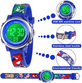 img 3 attached to Cartoon Toddler Waterproof Stopwatch Dinosaurs