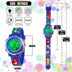 img 1 attached to Cartoon Toddler Waterproof Stopwatch Dinosaurs