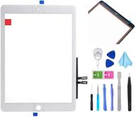📱 ipad 9.7'' 2018 6th gen a1893 a1954 front glass replacement kit - white touch screen digitizer repair (lcd not included) + pre-installed adhesive & tools logo