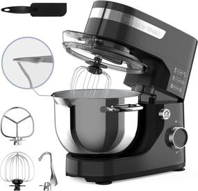 img 4 attached to 🥣 whall 12-Speed Tilt-Head Stand Mixer - Electric Food Mixer with Dough Hook, Wire Whip, Beater - 4.5QT Stainless Steel Bowl - Ideal for Baking Bread, Cakes, Cookies, Pizza, Eggs, Salads