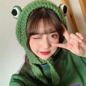 img 3 attached to 🐸 Crochet Knitted Frog Hat for Women: A Cute and Quirky Skullies Accessory