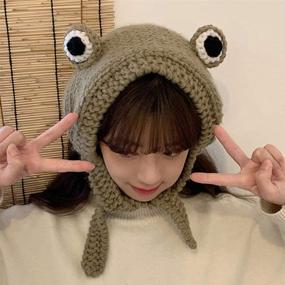 img 2 attached to 🐸 Crochet Knitted Frog Hat for Women: A Cute and Quirky Skullies Accessory