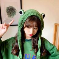 🐸 crochet knitted frog hat for women: a cute and quirky skullies accessory logo