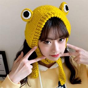 img 1 attached to 🐸 Crochet Knitted Frog Hat for Women: A Cute and Quirky Skullies Accessory