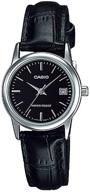 casio womens stainless japanese quartz calfskin logo