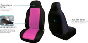 img 1 attached to FH Group FB102114 Classic Cloth Seat Covers (Pink) Full Set With Gift – Universal Fit For Cars Trucks &Amp