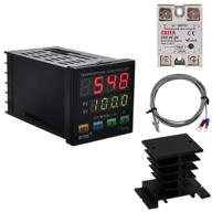 🌡️ universal digital pid temperature controller meter indicator with c/f display, ssr alarm output, 40a solid state relay, and thermocouple probe with heat sink - jaybva logo