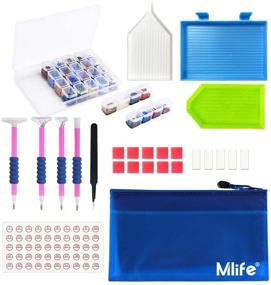 img 4 attached to 🎨 Mlife 5D Diamond Painting Tools Kit: Complete 31-Piece DIY Accessories Set with Embroidery Box for Adults or Kids
