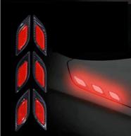 автомобильная накладка на двери и крылья с углеродным волокном и отражающим покрытием true line 6 шт. (красная внутренняя) логотип