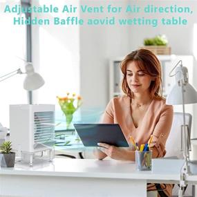 img 1 attached to 🌬️ Compact Rechargeable Air Cooling System: Portable AC with 800 mL Water Tank, 5000mAh Battery, 3 Cooling Speeds - Ideal for Home, Office, and Room