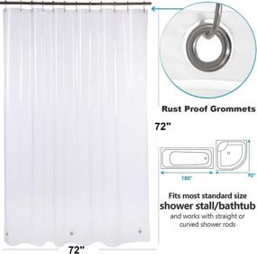img 1 attached to 🛁 Clear Shower Curtain Liner 72x72 - Lightweight PEVA Material, 4 Gauge Thickness, with Grommets Holes - Downluxe